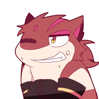 😅 fe43c6c4 Furry, Binatang, Kartun, Stiker, Ilustrasi, Lucu, Gugup whatsapp sticker