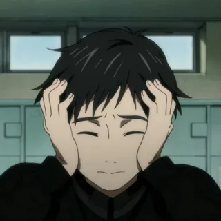 🍾 00003126 anime, triste, personnage, émotionnel, contrarié, personne, homme telegram sticker