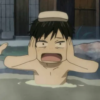 🍼 46167e50 Anime, Onsen, Bain public, Dessin animé, Japonais, Relaxation, Baignade telegram sticker