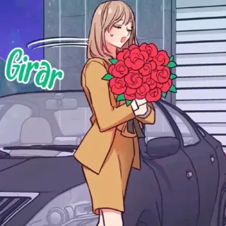 🕯 4887ecbb Girar 女性, 花, バラ, 漫画, アニメ, 女の子, 車 telegram sticker