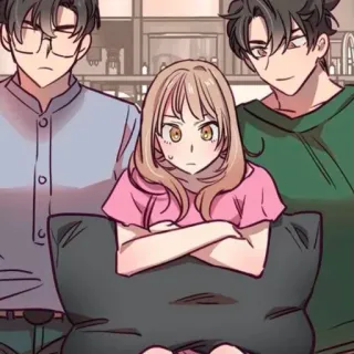 🍇 9e94a34c アニメ, 漫画, ウェブトゥーン, 女性, 男性, イライラ telegram sticker