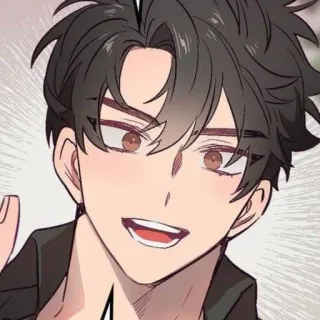 🍇 beaefb8d アニメ, 漫画, 男, 笑顔, キャラクター, イラスト telegram sticker