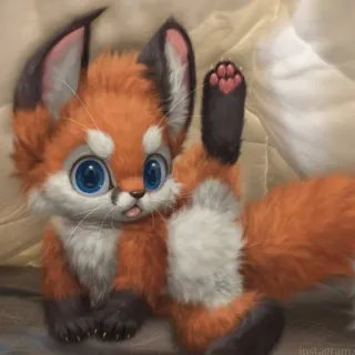 🔞 00308e35 vos, schattig, dier, kawaii, cartoon telegram sticker