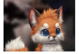 😠 682fd4f9 vos, schattig, dier, chibi, kawaii, digitale kunst telegram sticker