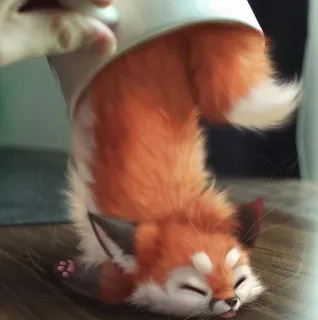 💤 b67bb495 vos, dier, schattig, slaperig, slapen, schattig, speels, vast telegram sticker