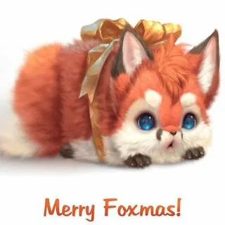 🎉 d12dc0db Merry Foxmas! vos, kerst, feestdagen, schattig, dier, feestelijk, groet telegram sticker