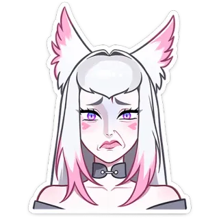 😕 c00a1d26 Аниме, Девушка-лиса, Милый, Наклейка, Мультфильм, Манга telegram sticker