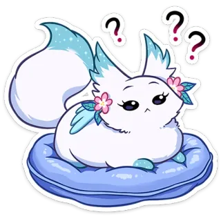 🤨 f360fda6 милый, вопрос, стикер, лиса, кошка, животное, каваий telegram sticker