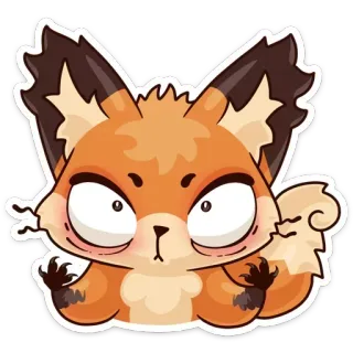 😱 d87abef0 rubah, kartun, binatang, stiker, marah, lucu, berbulu, mamalia whatsapp sticker