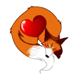 ❤️ 1ab86b75 สุนัขจิ้งจอก, หัวใจ, ความรัก, สัตว์, น่ารัก, โรแมนติก telegram sticker