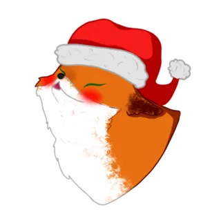 🎄 43f143c2 สุนัขจิ้งจอก, สัตว์, ซานต้า, คริสต์มาส, หมวก, วันหยุด, น่ารัก, รื่นเริง telegram sticker