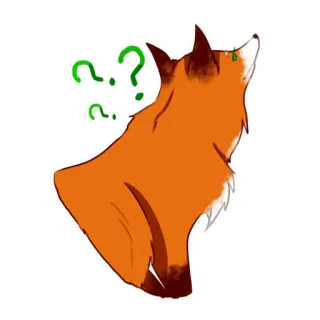 ❓ 7a970d17 สุนัขจิ้งจอก, สัตว์, เครื่องหมายคำถาม, อยากรู้อยากเห็น, กำลังคิด telegram sticker