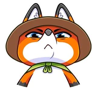 😤 4ac7cf45 fox, animal, cartoon, hat, head, character telegram sticker