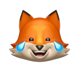 😂 9ba5e2f1 lis, emoji, śmiech, płacz, zwierzę, naklejka telegram sticker