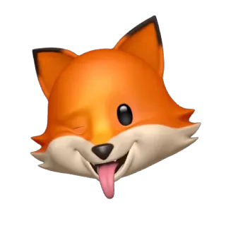 😜 fdab464d lis, emoji, zwierzę, mruganie, język, słodki telegram sticker