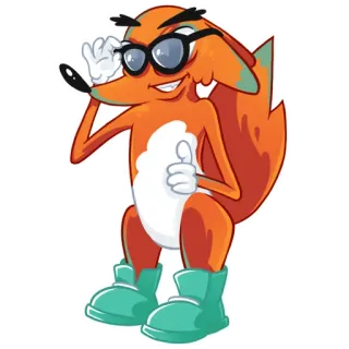 💩 5cce0025 狐狸, 卡通, 动物, 角色, 眼镜, 酷 telegram sticker