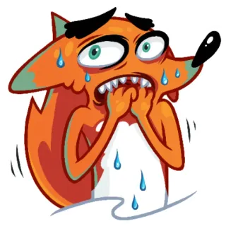 🤭 a2460a58 狐狸, 卡通, 害怕, 恐惧, 焦虑, 紧张 telegram sticker