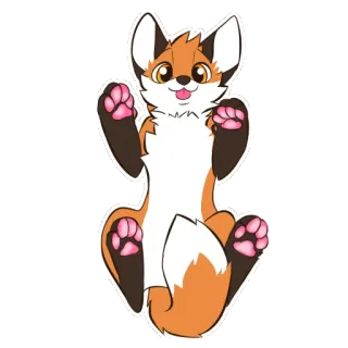 🐾 4a78bef6 fuchs, tier, süß, cartoon, fell telegram sticker