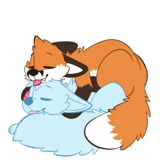 🛏 4ae58680 fuchs, hund, süß, tiere, liebevoll telegram sticker
