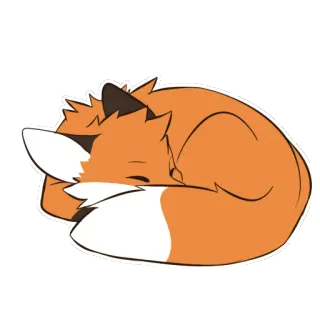 😴 5d75d4a8 Tier, Fuchs, süß, schlafend, orange, Cartoon telegram sticker