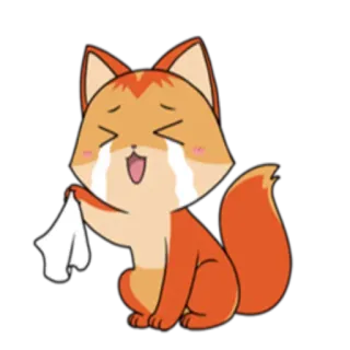 😭 021175d2 lis, płacz, smutny, zwierzę, kreskówka, emocja telegram sticker