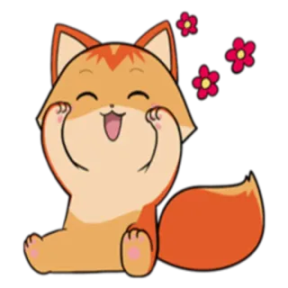 🙃 c8ece7d2 lis, słodki, zwierzę, kawaii, kreskówka, naklejka telegram sticker