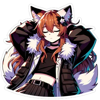😪 ce4031a3 Anime, Gadis rubah, Gadis, Jaket, Imut, Kawaii telegram sticker