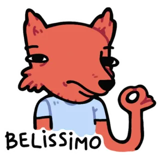 👌 77447af6 BELISSIMO raposa, desenho animado, belissimo, ok, gesto telegram sticker