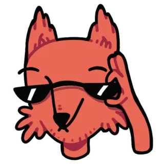😎 c1d7bc3e raposa, óculos de sol, legal, animal, desenho animado telegram sticker