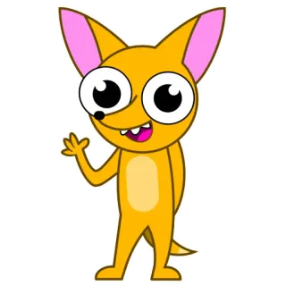 👋 c9e8a25b animale, cartone animato, amichevole, carino, felice, salutando telegram sticker