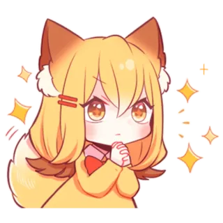 ✨ 612014d3 Anime, Chibi, Fofo, Raposa, Kawaii, Animal, Garota whatsapp sticker