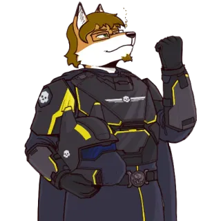 👍 2b33c6e5 퍼리, 여우, 경찰관, 제복, 의인화, 안경, 캐릭터 telegram sticker