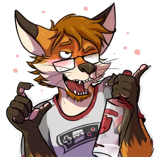 🍺 321cf0e4 만화, 여우, 동물, 퍼리, 음주, 알코올 telegram sticker