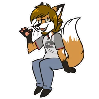 🙋 9b19662a 퍼리, 여우, 의인화, 만화, 마스코트, 캐릭터, 친근한, 인사 telegram sticker