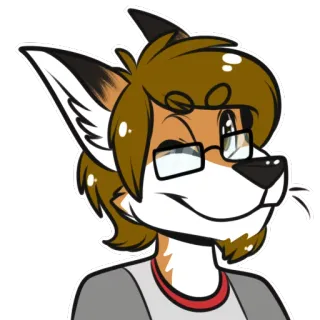 😉 ada12e2a 퍼리, 의인화, 여우, 만화, 안경, 친근한, 초상화 telegram sticker