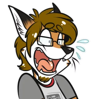 😱 e0fb004f 퍼리, 여우, 의인화, 만화, 표정, 웃음, 캐릭터, 안경 telegram sticker