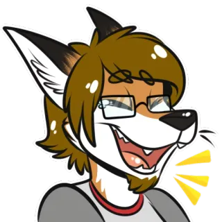 😆 e78535e1 퍼리, 여우, 의인화, 만화, 일러스트, 미소, 행복 telegram sticker