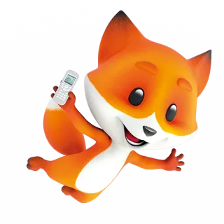 💨 7f821053 lis, zwierzę, słodki, kreskówka, telefon, maskotka telegram sticker