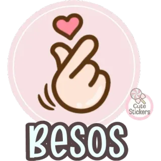 🤗 171ccc5a BESOS 爱, 亲吻, 心, 手指, 手势, 可爱, 贴纸 telegram sticker