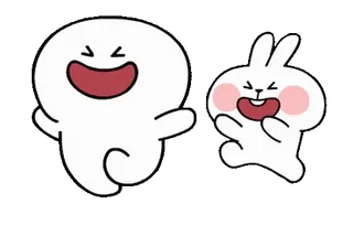 🏃‍♂️ 9dd5e8ee 漫画, キャラクター, 笑い, ウサギ, 陽気, 白, 明るい telegram sticker
