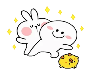 🕺 d63e2322 うさぎ, 漫画, かわいい, 友情, 動物 telegram sticker