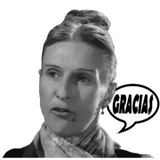 😀 ae24756b GRACIAS woman, black and white, thanks, speech bubble telegram sticker