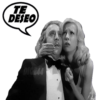 💕 e72bc423 TE DESEO love, desire, romance, spanish, black and white, movie scene telegram sticker