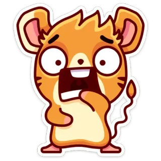 😳 92c237ab hamster, schattig, cartoon, dier, sticker, uitdrukking, geschokt, angst telegram sticker