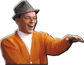 🤣 10a812be Frank Sinatra Frank Sinatra, penyanyi, penghibur, topi, pria, vintage telegram sticker