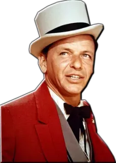😀 86f2acc0 Frank Sinatra Frank Sinatra, penyanyi, aktor, penghibur, topi tinggi, vintage, potret telegram sticker