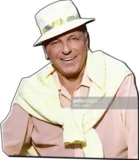 😜 abadc8ae Frank Sinatra Frank Sinatra, penyanyi, aktor, topi, selebriti, musik telegram sticker