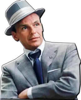 🙂 f5fac6d3 Frank Sinatra Frank Sinatra, penyanyi, penghibur, topi, jas, klasik, musik telegram sticker
