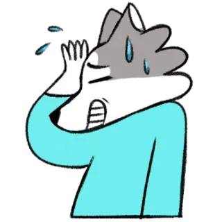 😓 ad2cfe9f dessin animé, chien, inquiet, anxieux, stress, transpiration, mignon whatsapp sticker