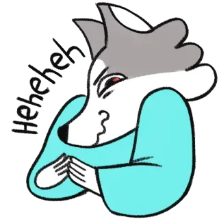 😈 c776d39e heheh Loup, Dessin animé, Animal, Drôle, Mème, Heheh whatsapp sticker